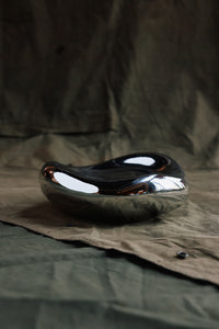 Gleam Glass Bowl – Chrome – Reflective Sculptural Glass Bowl
