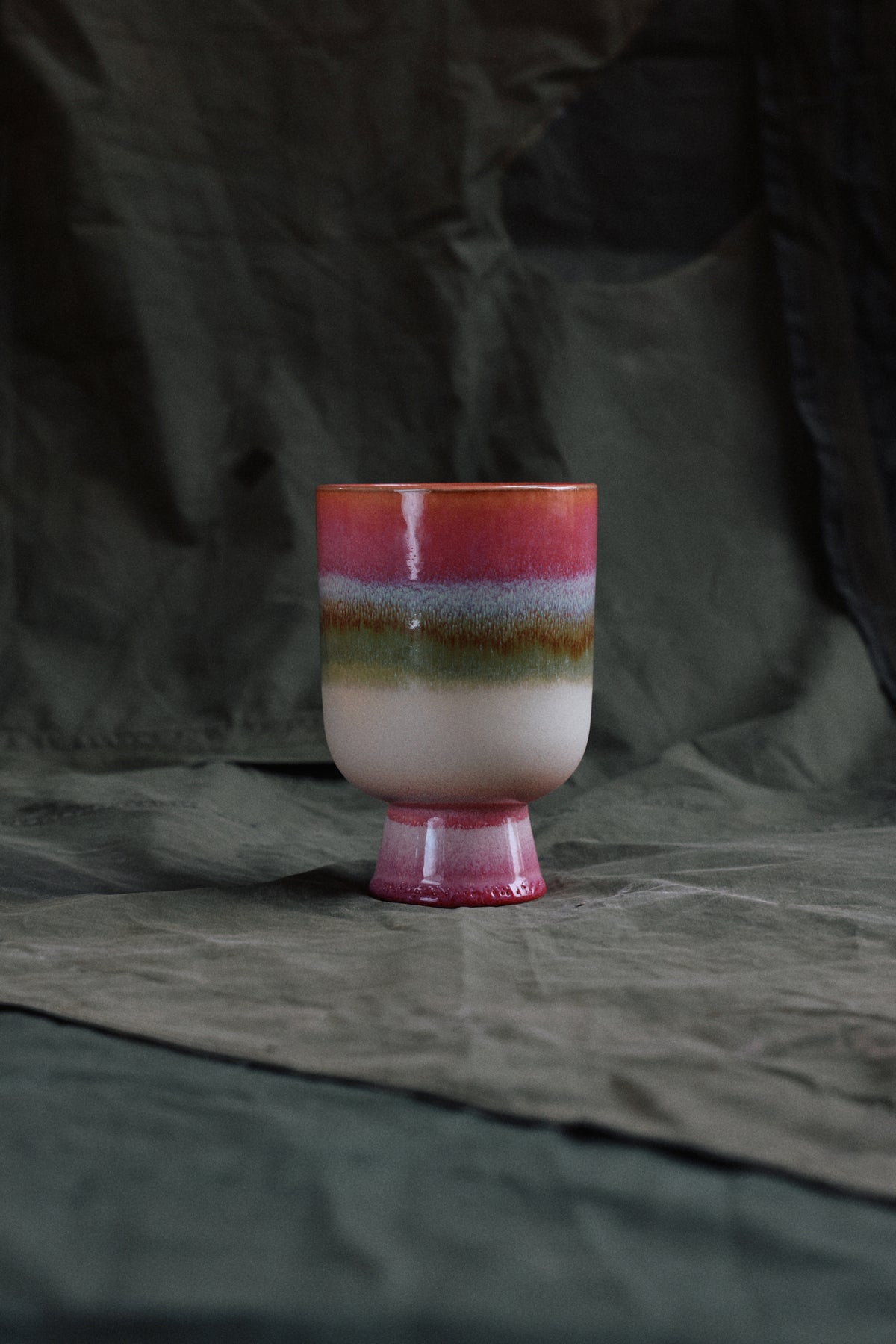Retro Flower Pot in Rosefield by HKLIVING – Stoneware Planter with Reactive Glaze