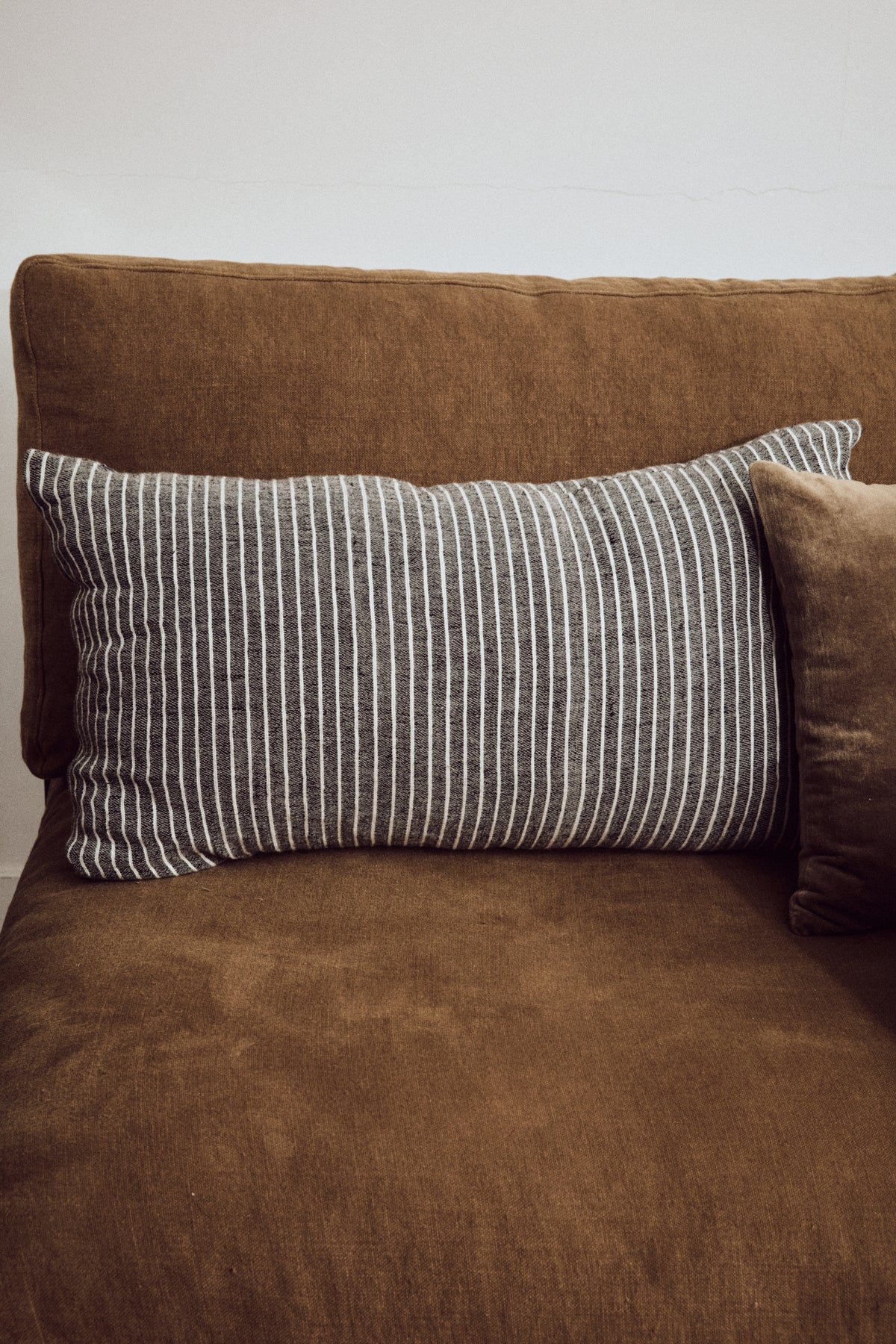 Monochrome Striped Cushion by HKLIVING - 70x40cm Linen Accent