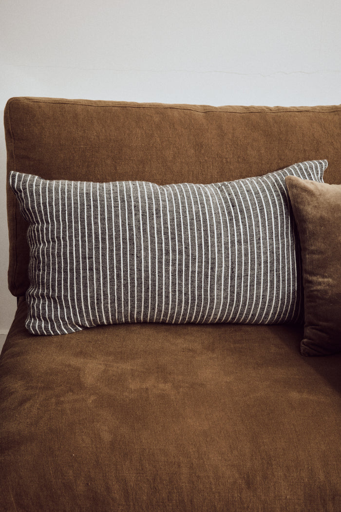 Monochrome Striped Cushion by HKLIVING - 70x40cm Linen Accent