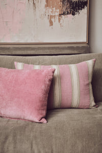 Woven Striped Cushion in Blush by HKLIVING - 60x40cm Soft Linen