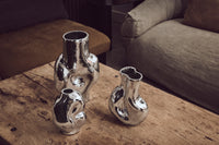 Gleam Glass Small Vase – Chrome – Modern Reflective Glass Vase by HKLIVING
