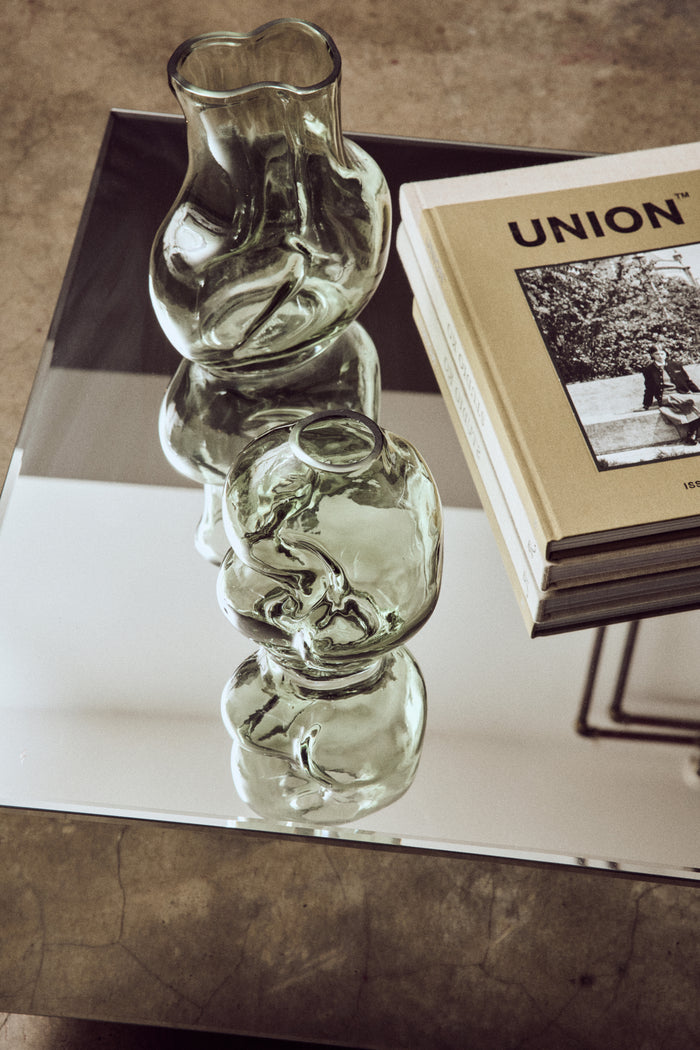 Gleam Glass Small Vase – Olive Green by HKLIVING (Organic Shape, Hand-Finished)