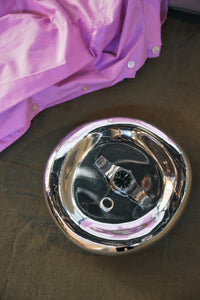 Gleam Glass Bowl – Chrome – Reflective Sculptural Glass Bowl