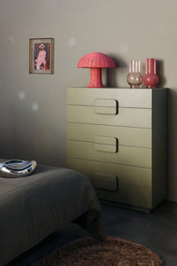 Spacious Drawer Cabinet - Army Green Wooden Storage Unit by HKLIVING