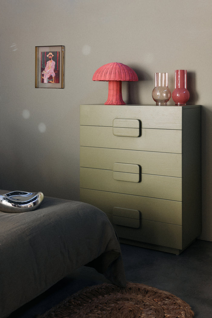 Spacious Drawer Cabinet - Army Green Wooden Storage Unit by HKLIVING