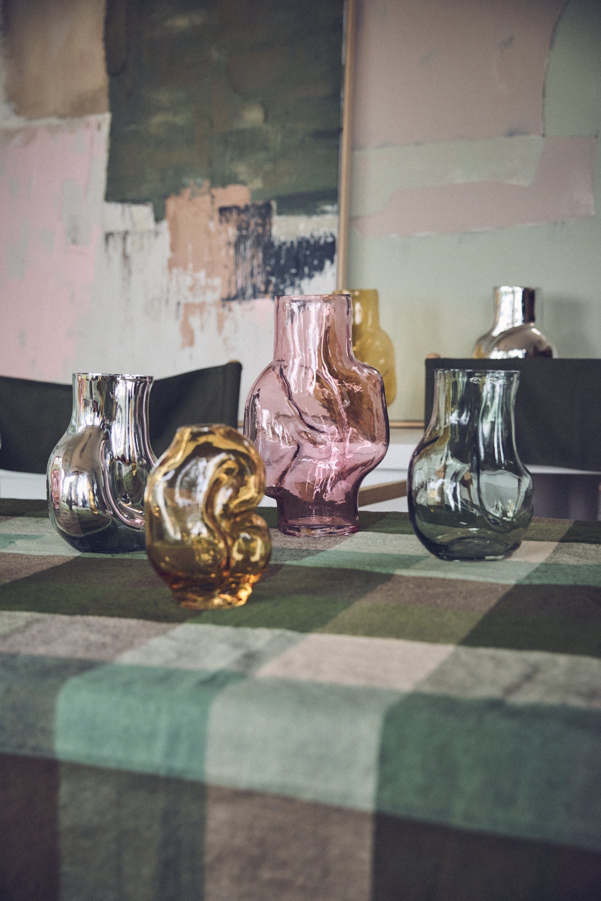 Gleam Glass High Vase – Rose – Tall Blush Pink Glass Vase form HKLIVING