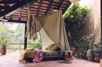 HKLIVING Bed Canopy - Morning Dew Green Cotton Draped Canopy (210x190x290cm)