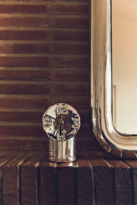 Retro Ceramic Clock in Chrome by HKLIVING – Handcrafted with Vintage Charm