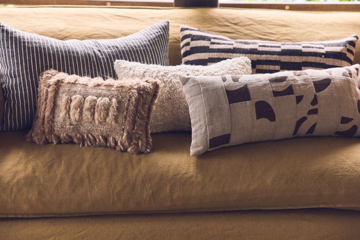 Natural Furry Cushion by HKLIVING - 40x25cm Wool & Cotton Blend