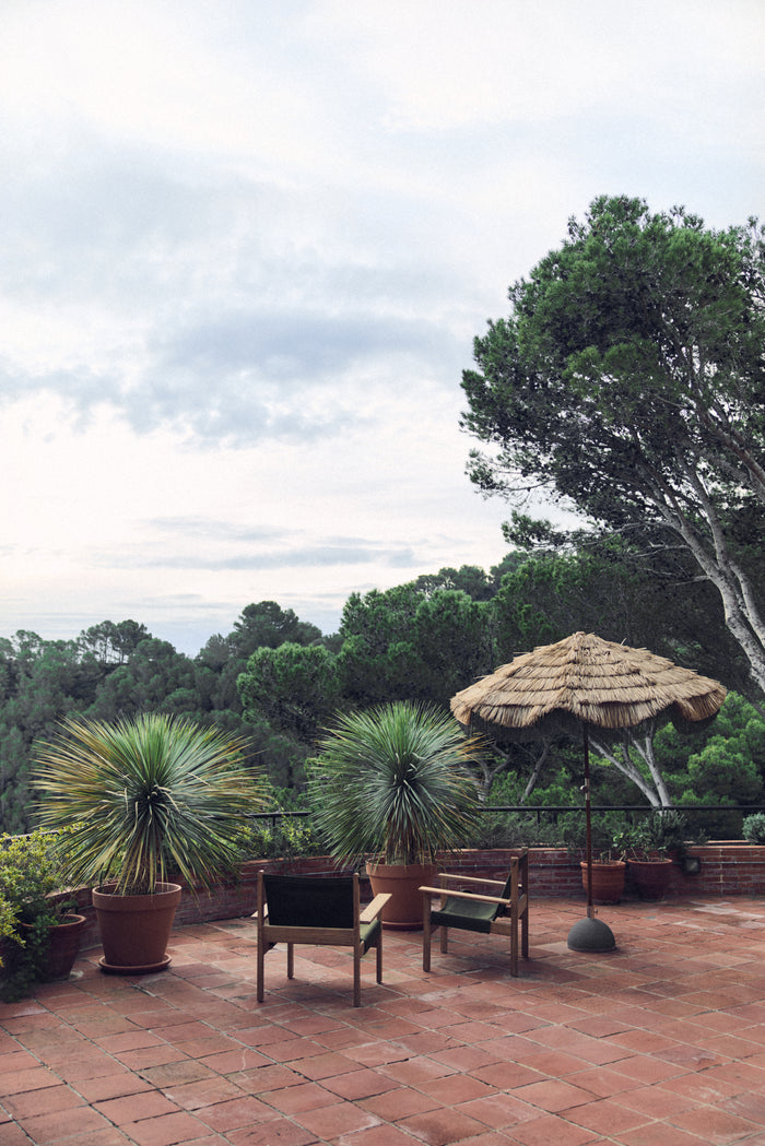 Serengeti Umbrella - Natural Raffia Outdoor Parasol by HKLIVING