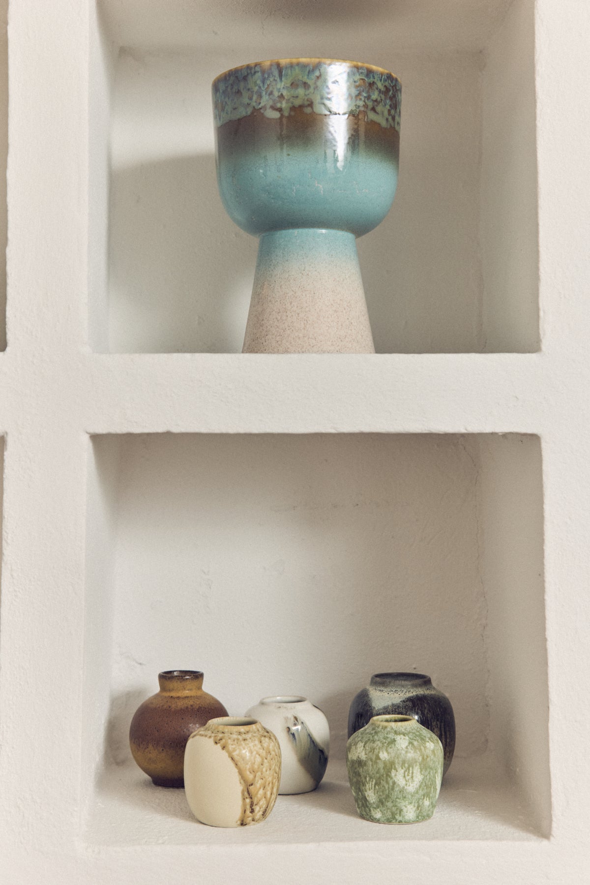 70s Ceramics Small Vases Set – Canyon by HKLIVING (Set of 4, Retro Stoneware)