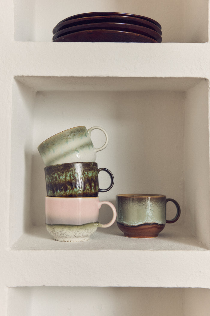HKLIVING 70s Ceramics Large Tea Mugs - Odyssey & Nova (Sets of 2 or Individual Mugs)