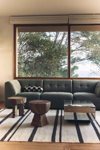 Carved Wooden Stool - Handcrafted Solid Teak Accent Seat by HKLIVING