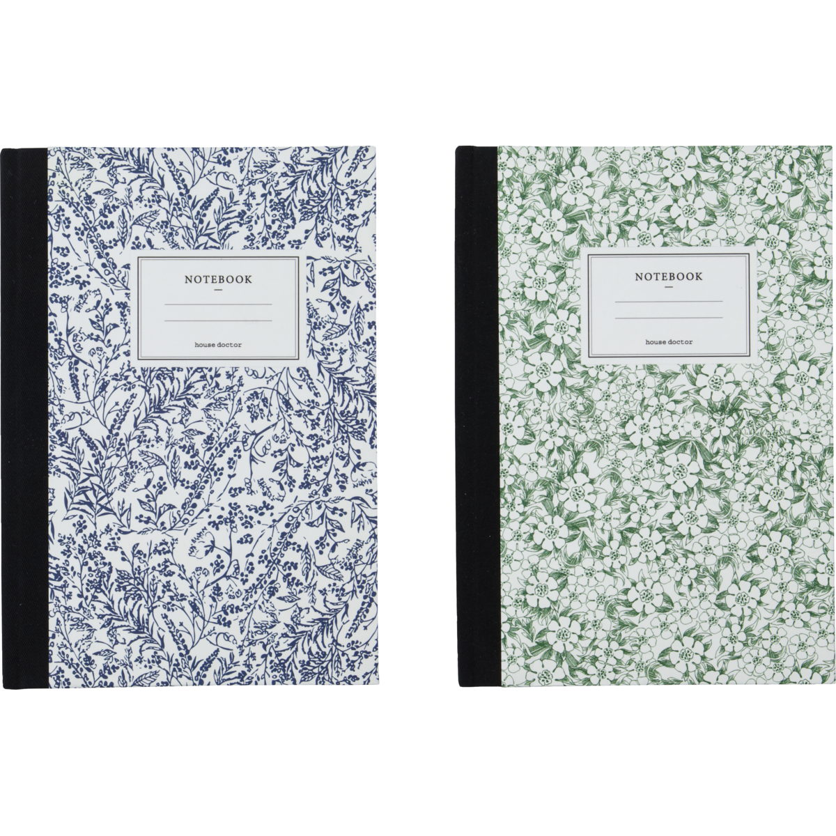 Floral notebook set by House Doctor featuring green and blue covers
