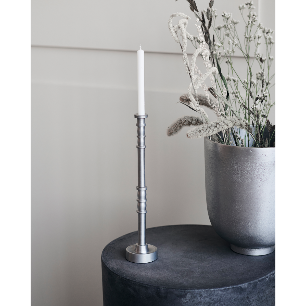 Metal Candle Holder – Jersey Silver Oxidized by House Doctor (3 Sizes)