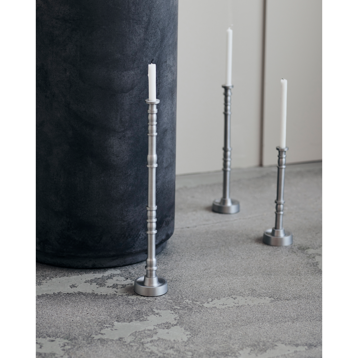 Metal Candle Holder – Jersey Silver Oxidized by House Doctor (3 Sizes)