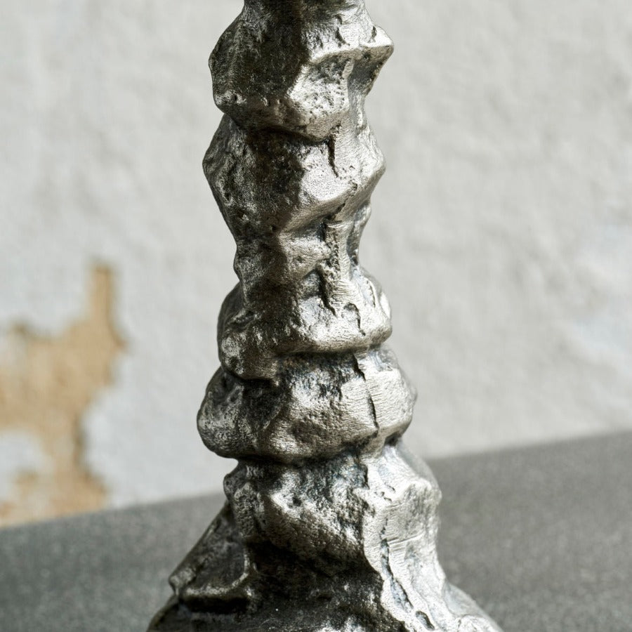 Antique Silver Candle Stand, Raku, Medium/Large
