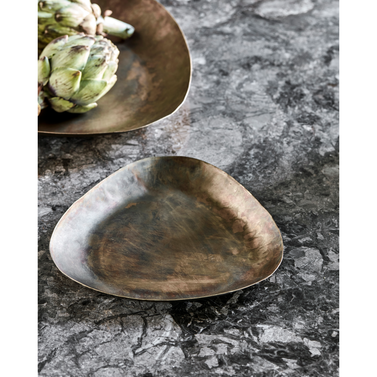 Antique Brass Finish Tray - Tafa Tray by House Doctor (Two Sizes)
