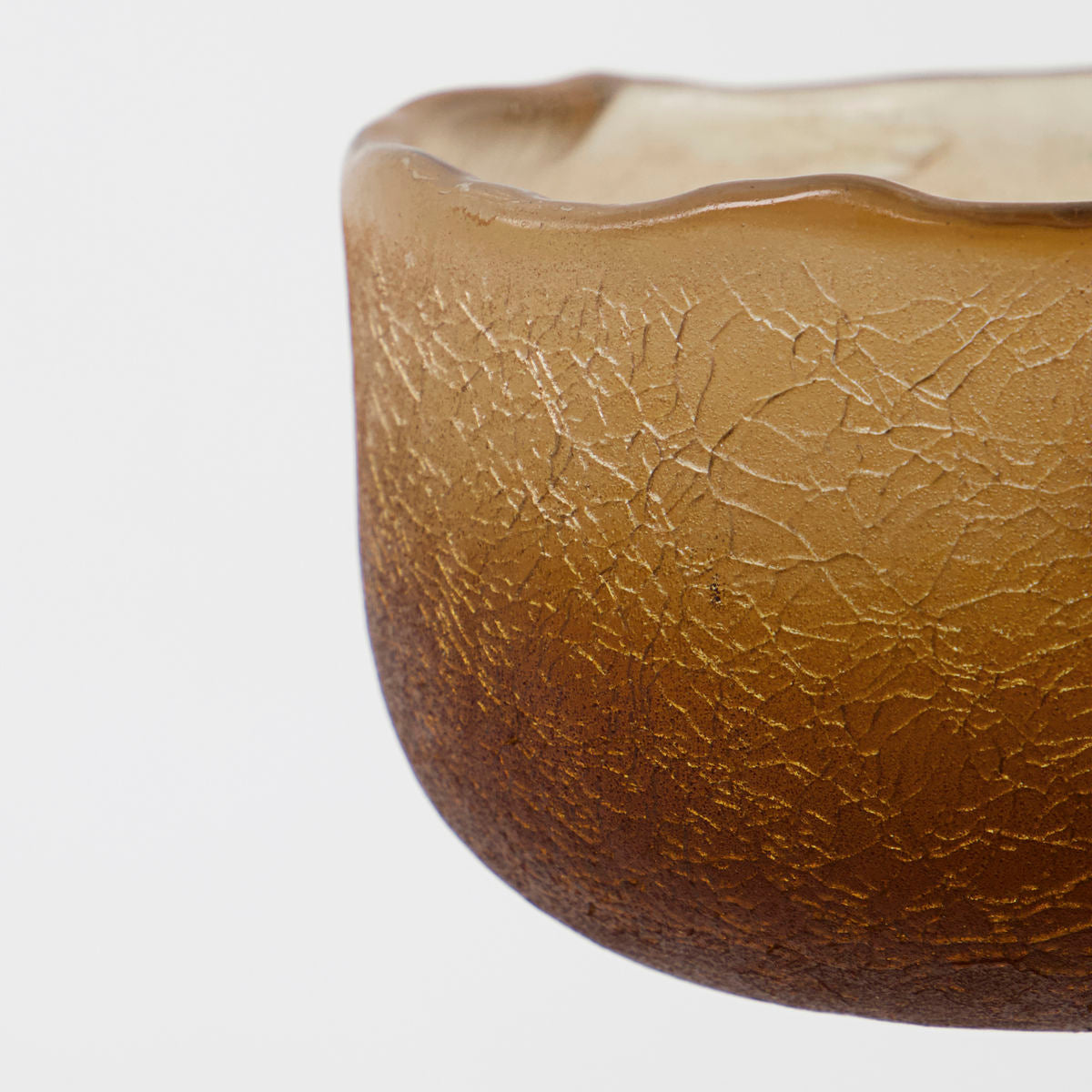 Tealight holder, Crackle, Brown