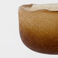 Tealight holder, Crackle, Brown