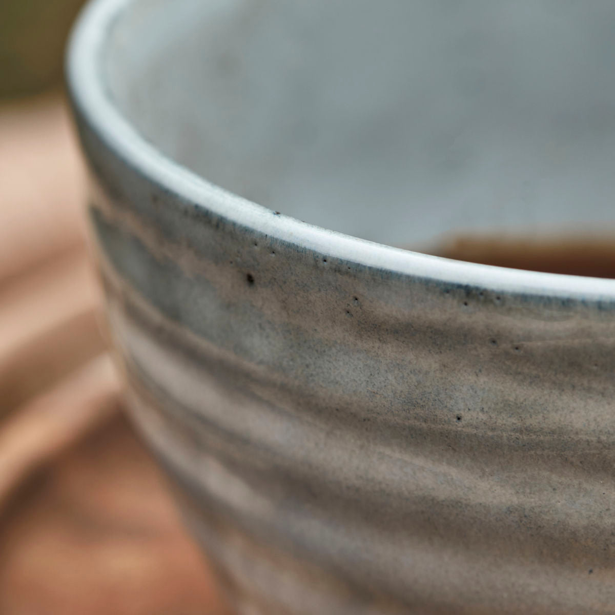 Tea Cup, Rustic, Grey/Blue