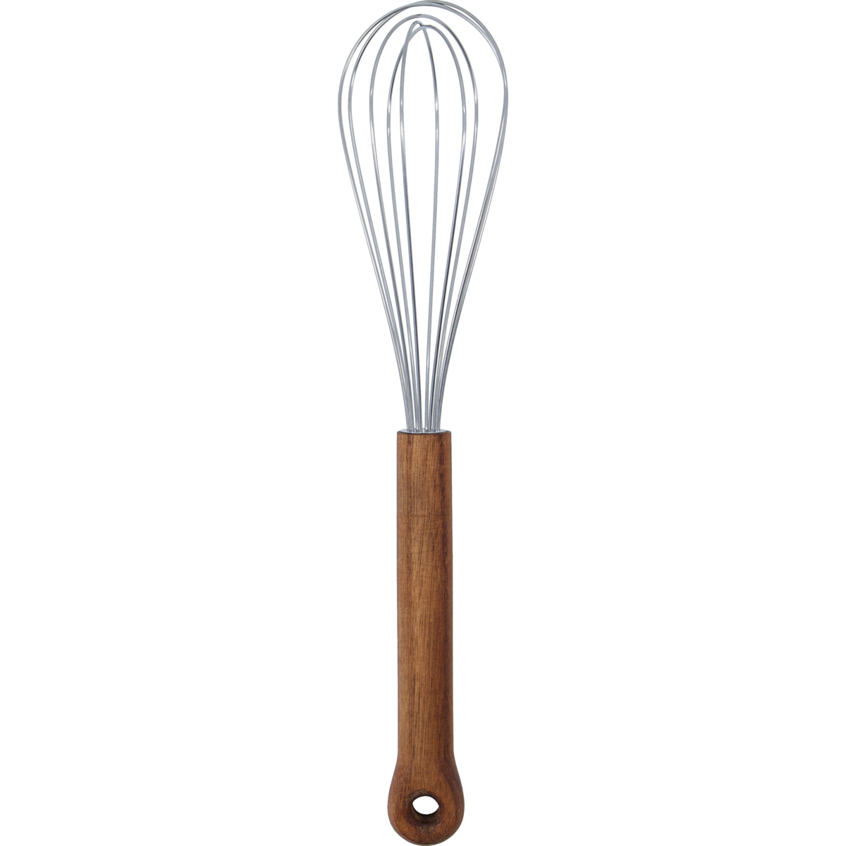 Elegant whisk with stainless steel wires and rustic wood handle – utensil from North Home
