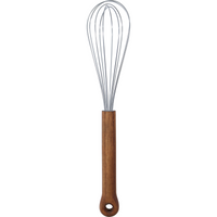 Elegant whisk with stainless steel wires and rustic wood handle – utensil from North Home