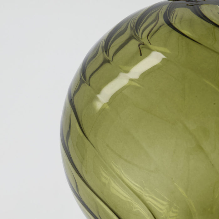 Ornament, Fluted, Green, 10m Bauble