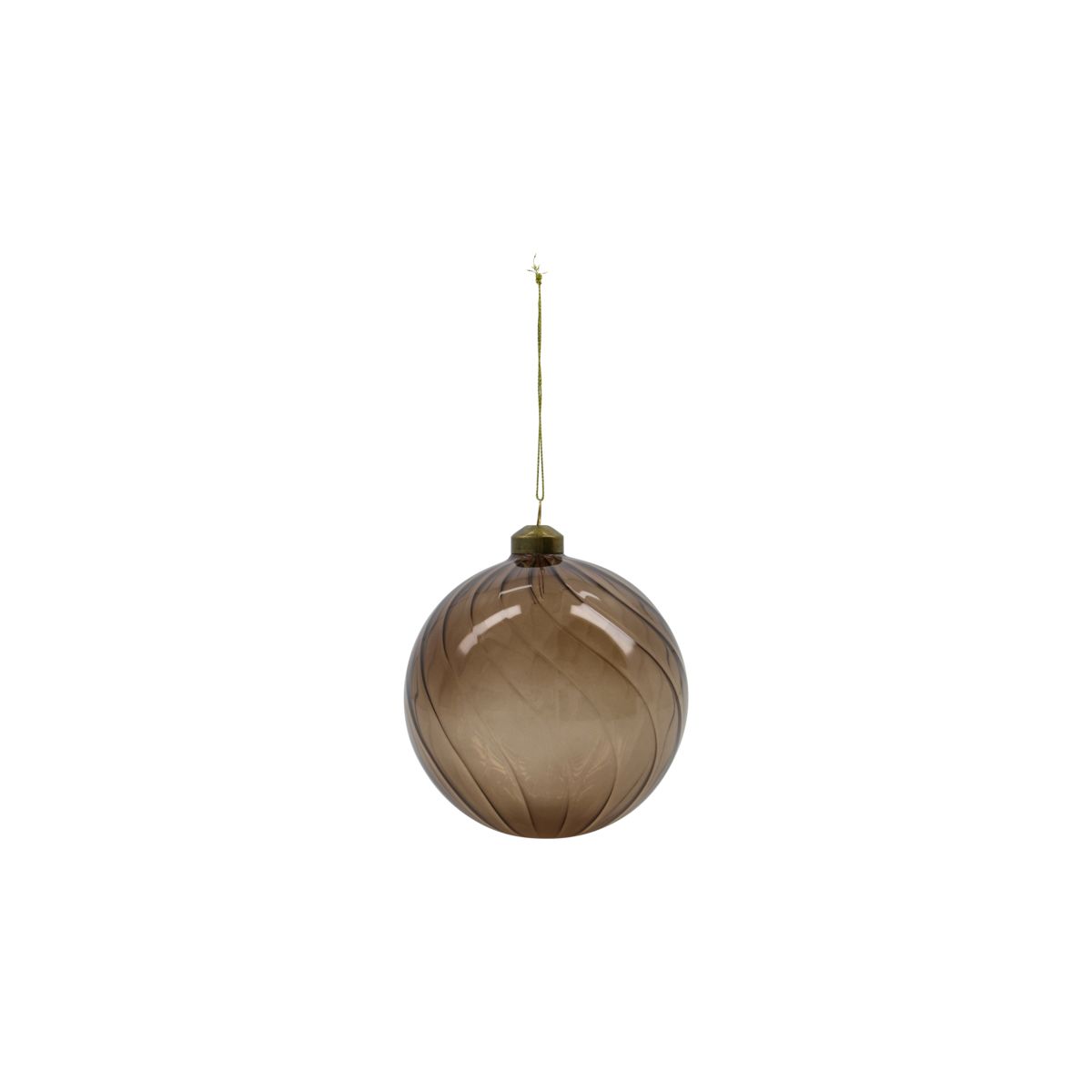 Ornament, Fluted, Amber, 12cm Bauble