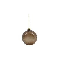Ornament, Fluted, Amber, 12cm Bauble