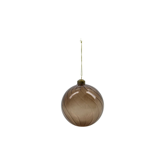 Ornament, Fluted, Amber, 12cm Bauble