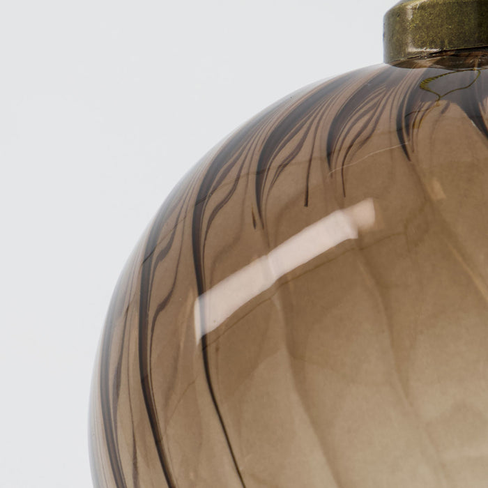 Ornament, Fluted, Amber, 12cm Bauble