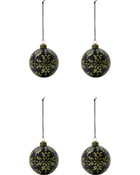 Black & Gold Ornament, Handmade Glass Tree Bauble from House Doctor