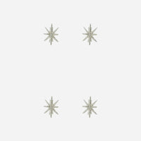 Set of 4 Star Burst Ornament, White Silver or Golden, Handmade Glass Tree Bauble from House Doctor