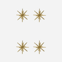 Set of 4 Star Burst Ornament, White Silver or Golden, Handmade Glass Tree Bauble from House Doctor