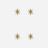 Set of 4 Star Burst Ornament, White Silver or Golden, Handmade Glass Tree Bauble from House Doctor