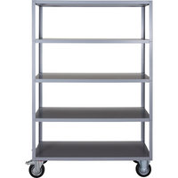 Grey Metal Trolley Shelving Unit - Storage with Wheels (Multiple Sizes)