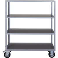 Grey Metal Trolley Shelving Unit - Storage with Wheels (Multiple Sizes)