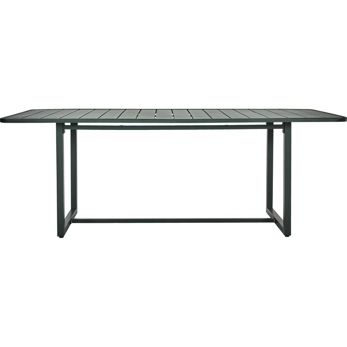 200cm outdoor dining table in matte green iron from the Helo series