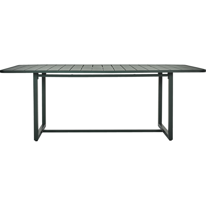 200cm outdoor dining table in matte green iron from the Helo series