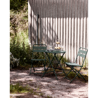 Bistro-style garden set by House Doctor shown on patio with glassware