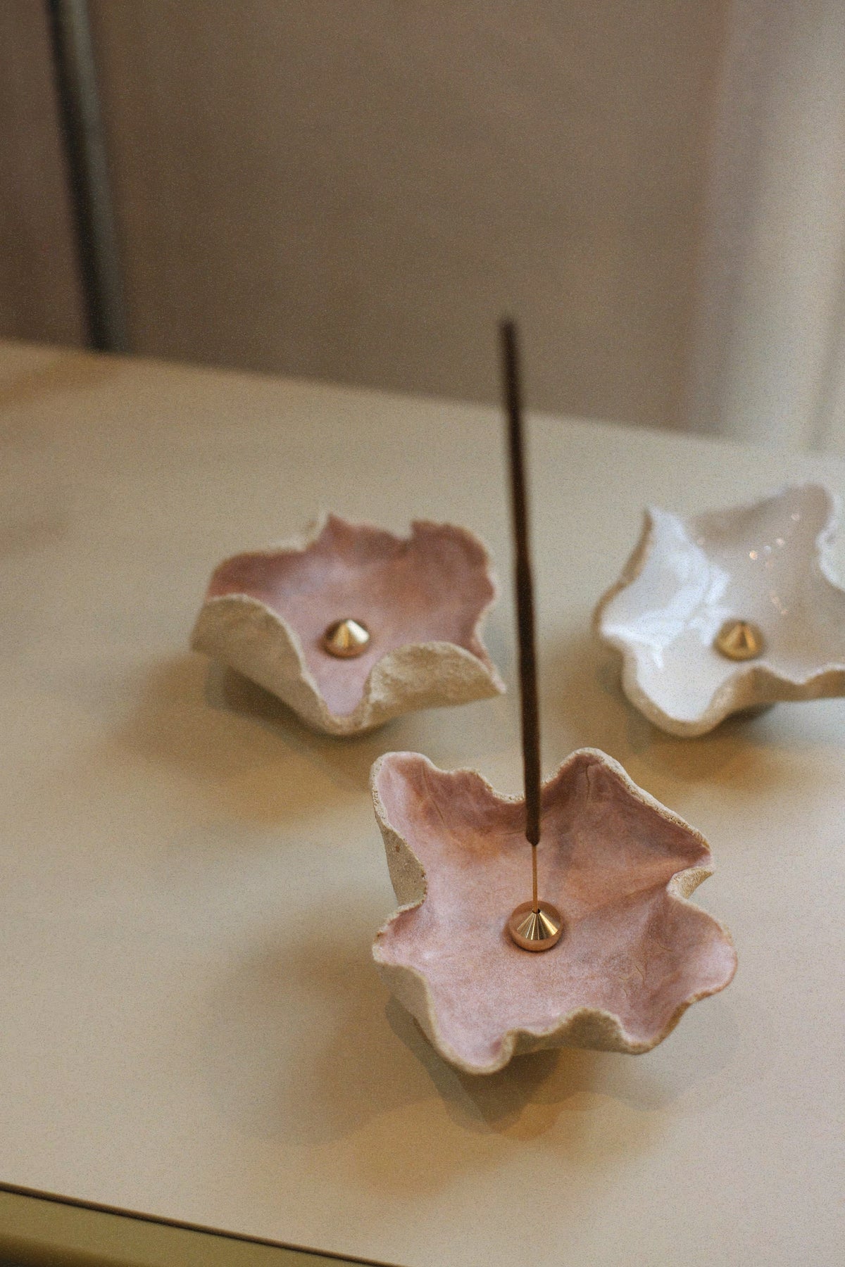 Handmade Incense Holder - Hibiscus Cherry Blossom  – NH x L.S Ceramics