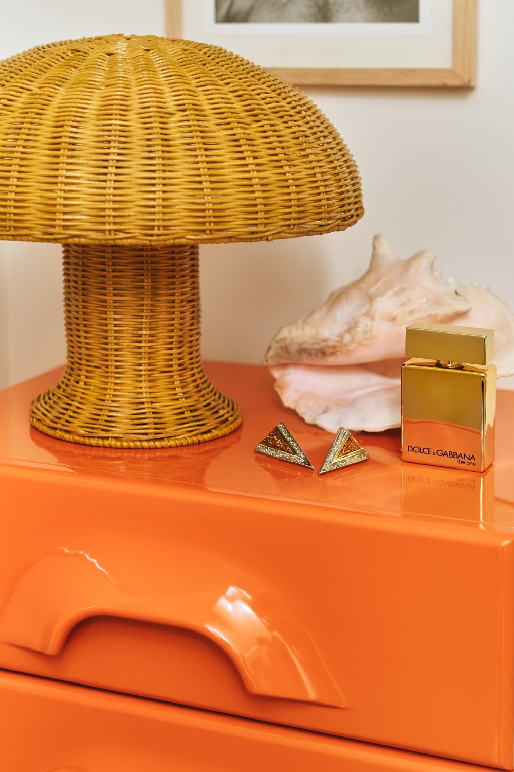 HKLIVING Chest of 8 Drawers in Tangerine Orange