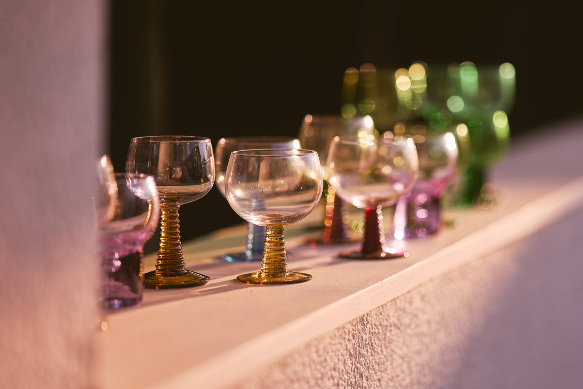 HKLIVING Swirl Wine Glass - Low Green