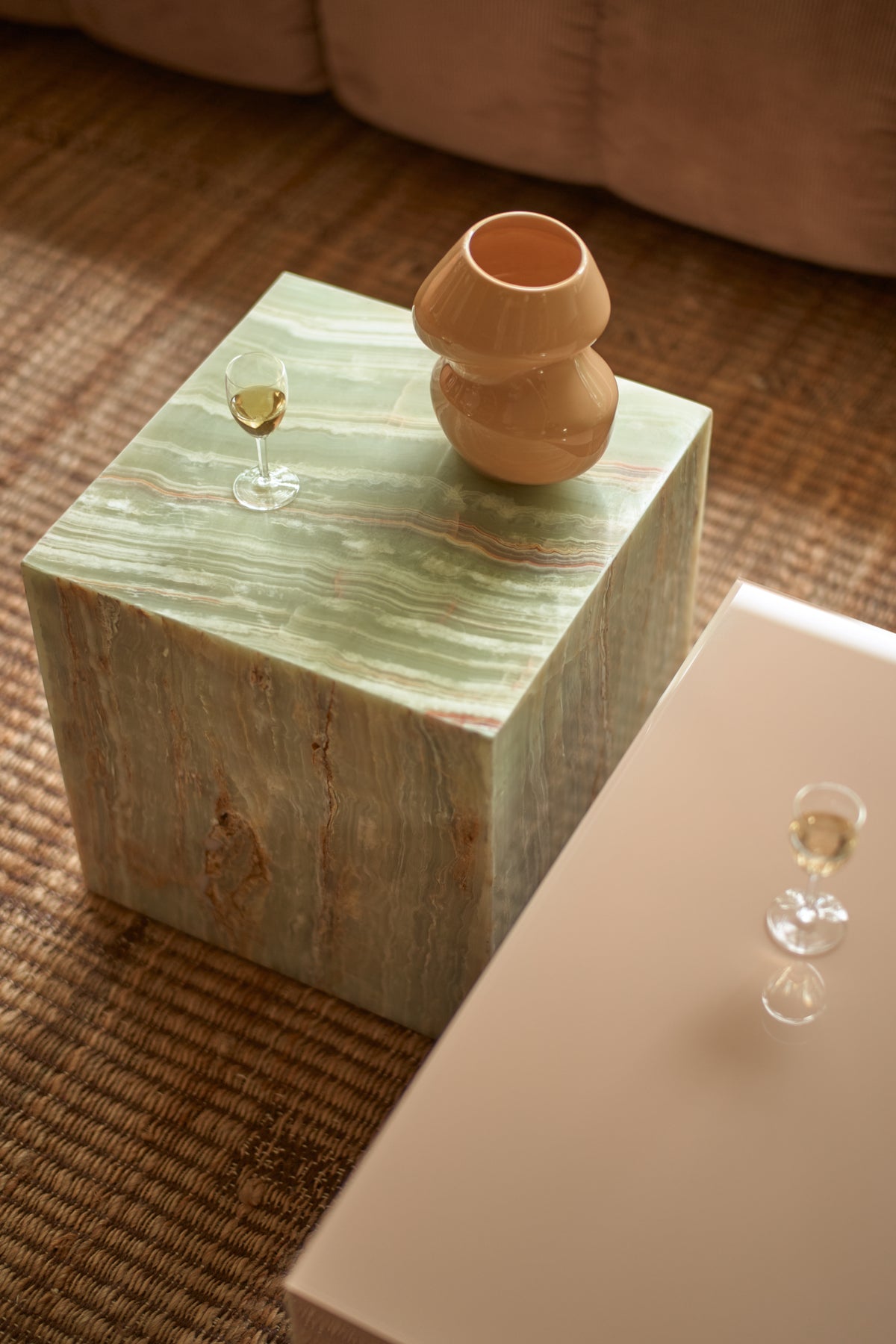 Marble Block Table, Onyx by HKLIVING
