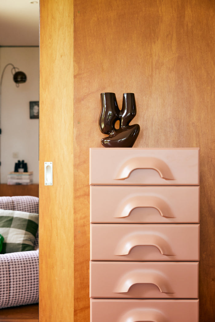 Chest of 7 Drawers in Blush Pink by HKLIVING