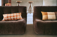 Rectangular Woven Cushion, Brown Beige Grey, 60x35cm, Meadow by HKLIVING