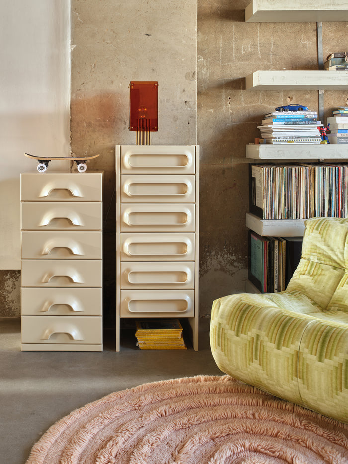 HKLIVING Chest of 6 Drawers - Cream (Minimalist Storage Cabinet)