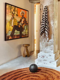 Mahogany Brown Round Woollen Rug, 1.5m Diameter from HKLIVING